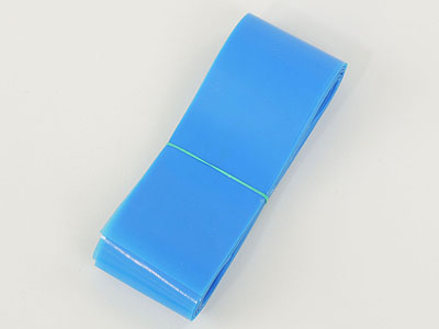 Blue plastic tail, 35 mm x 8 m long, 60 micron.  